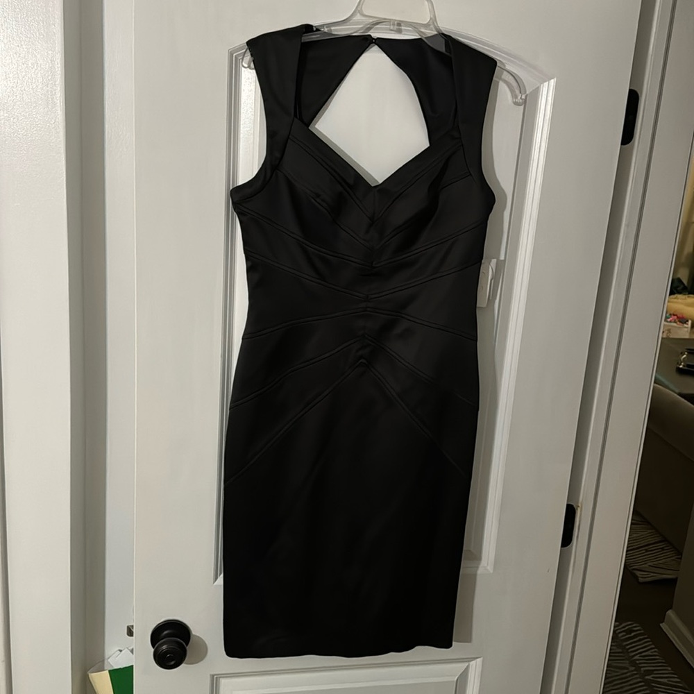 Jessica Simpson Black satin bodycon dress